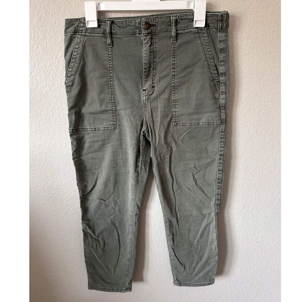 Pistola Womens 31 Olive Green High Rise Utility Cargo Cropped Pants Trousers